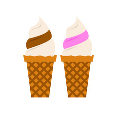 Ice Creams Simple Flat Illustration