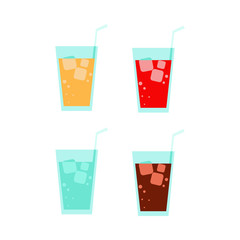 Soda Drinks Simple Flat Illustration