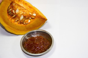 sweet and healthy pumpkin marmalade in home cooking