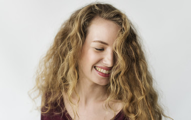 Caucasian woman creative shoot.