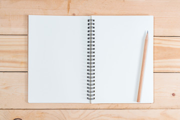 blank notebook on the desk