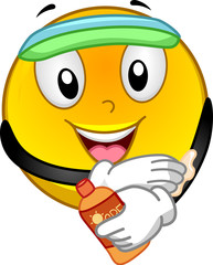 Naklejka premium Smiley Mascot Sunblock Illustration