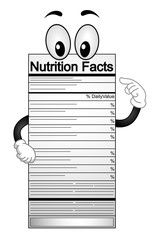 Nutrition Facts Mascot Illustration