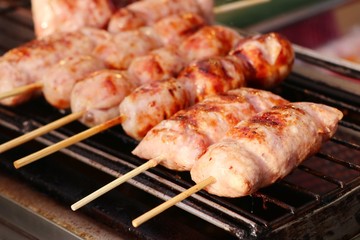 BBQ sausages street food