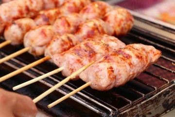 BBQ sausages street food