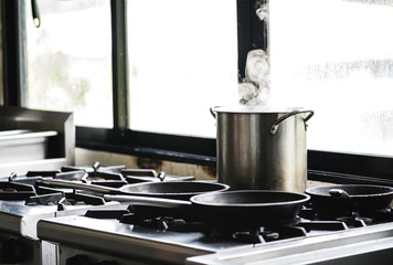 Cooking station in the kitchen