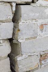Big fissure in a house wall