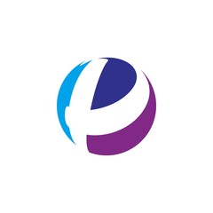 abstract sphere letter p logo