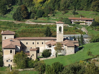 Fototapeta na wymiar The Former Monastery of Astino - Bergamo, placed at the Astino Valley, part of the Bergamo Hills Regional Park