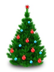 3d Christmas tree over white