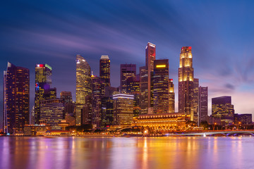 Fototapeta premium Panoramę Singapuru i widok na dzielnicę finansową
