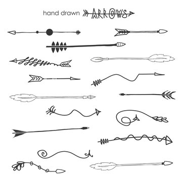 Doodle hand drawn arrows.