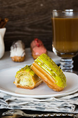 Eclairs in glaze