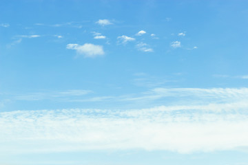 Soft white clouds against blue sky background, beautiful of nature.