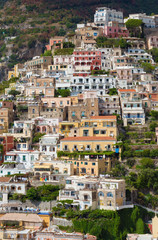 Fototapeta na wymiar Positano (Campania, Italy) - A very famous touristic summer town on the sea in southern Italy, province of Salerno, Amalfi Coast