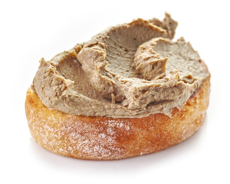 Fototapeta toasted bread with homemade liver pate