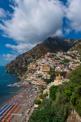 Positano (Campania, Italy) - A very famous touristic summer town on the sea in southern Italy, province of Salerno, Amalfi Coast