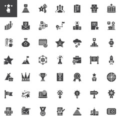 Business marketing vector icons set, modern solid symbol collection, filled pictogram pack. Signs, logo illustration. Set includes icons as profits, rating, success, promotion, startup, work
