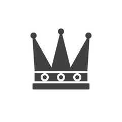 King crown icon vector, filled flat sign, solid pictogram isolated on white. VIP symbol, logo illustration.