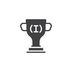 Trophy icon vector, filled flat sign, solid pictogram isolated on white. Achievement symbol, logo illustration.