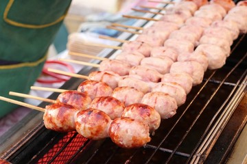 BBQ sausages street food