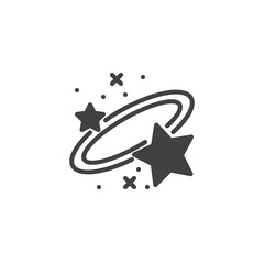 Galaxy with stars icon vector, filled flat sign, solid pictogram isolated on white. Symbol, logo illustration.