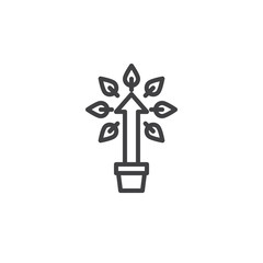 Business growth line icon, outline vector sign, linear style pictogram isolated on white. Symbol, logo illustration. Editable stroke