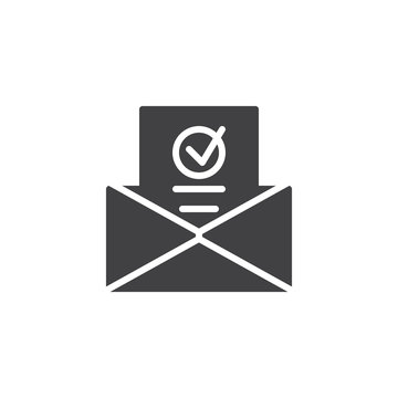 Newsletter in envelope icon vector, filled flat sign, solid pictogram isolated on white. Symbol, logo illustration.
