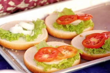 Hamburger pork at street food