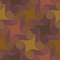 Colorful seamless pattern with spiral elements. Abstract vector background