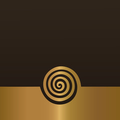 Abstract gold spiral background design element.