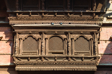 Very old wooden Nepalese window called Ankhi jhyal