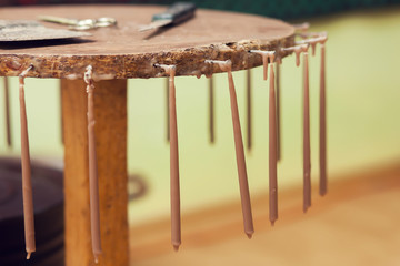 Antique way of making candles