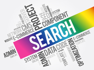 SEARCH word cloud, business concept