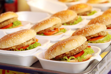 Hamburger pork at street food
