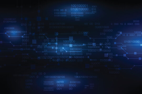 vector blue future abstract technology background, digital data encryption, internet firewall computer