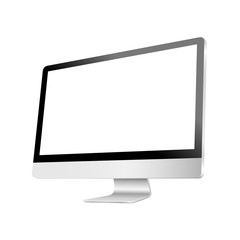 Modern computer realistic monitor isolated on white background