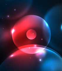 Blurred glowing circles, digital abstract background