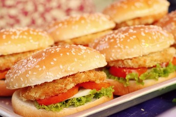 Hamburger pork at street food