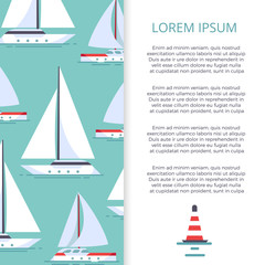 Flat sailboats banner template design