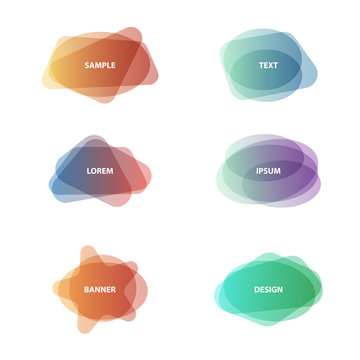 Vector set of pale colors different shapes abstract banners