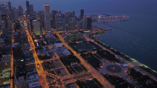 Aerial Illinois Chicago July 2017 Sunset 4K Inspire 2 