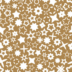 Abstract seamless background with stars. Vector illustration. Template for design and decoration backgrounds, package, covers, textile.