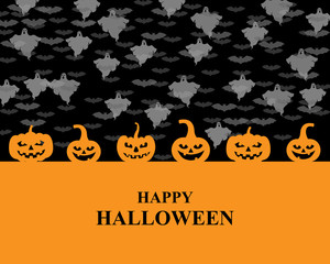 Halloween greeting pumpkins card