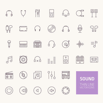 Sound Outline Icons for web and mobile apps