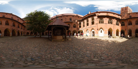 Full 360 degree equirectangula panorama The Castle of the Teutonic Order in Malbork