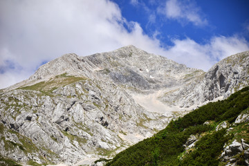 Fototapeta na wymiar Kokrsko saddle with Grintovec mountain, Slovenia