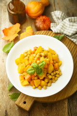 Carrot and pumpkin curry with chickpeas