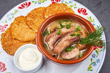 potato pancakes with meat