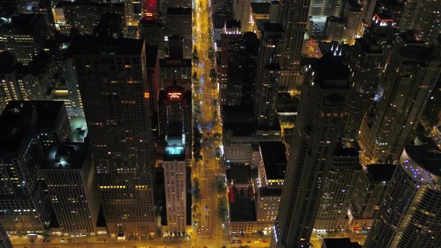 Aerial Illinois Chicago July 2017 Night 4K Inspire 2 